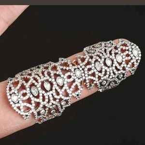 Gorgeous white sapphire, sterling &gold cuff